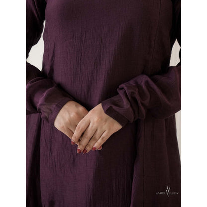 Label Ruby Burgundy Mul Chanderi Co-Ord Set
