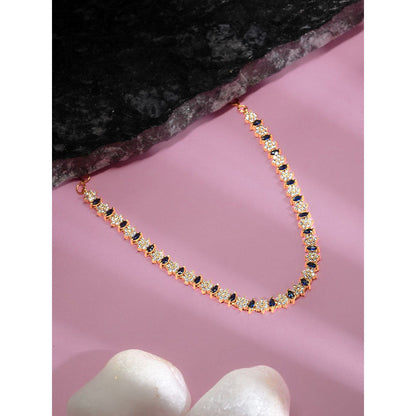 Label Ruby Gold-Plated Ruby Marquise and Cz Floral Cluster Necklace