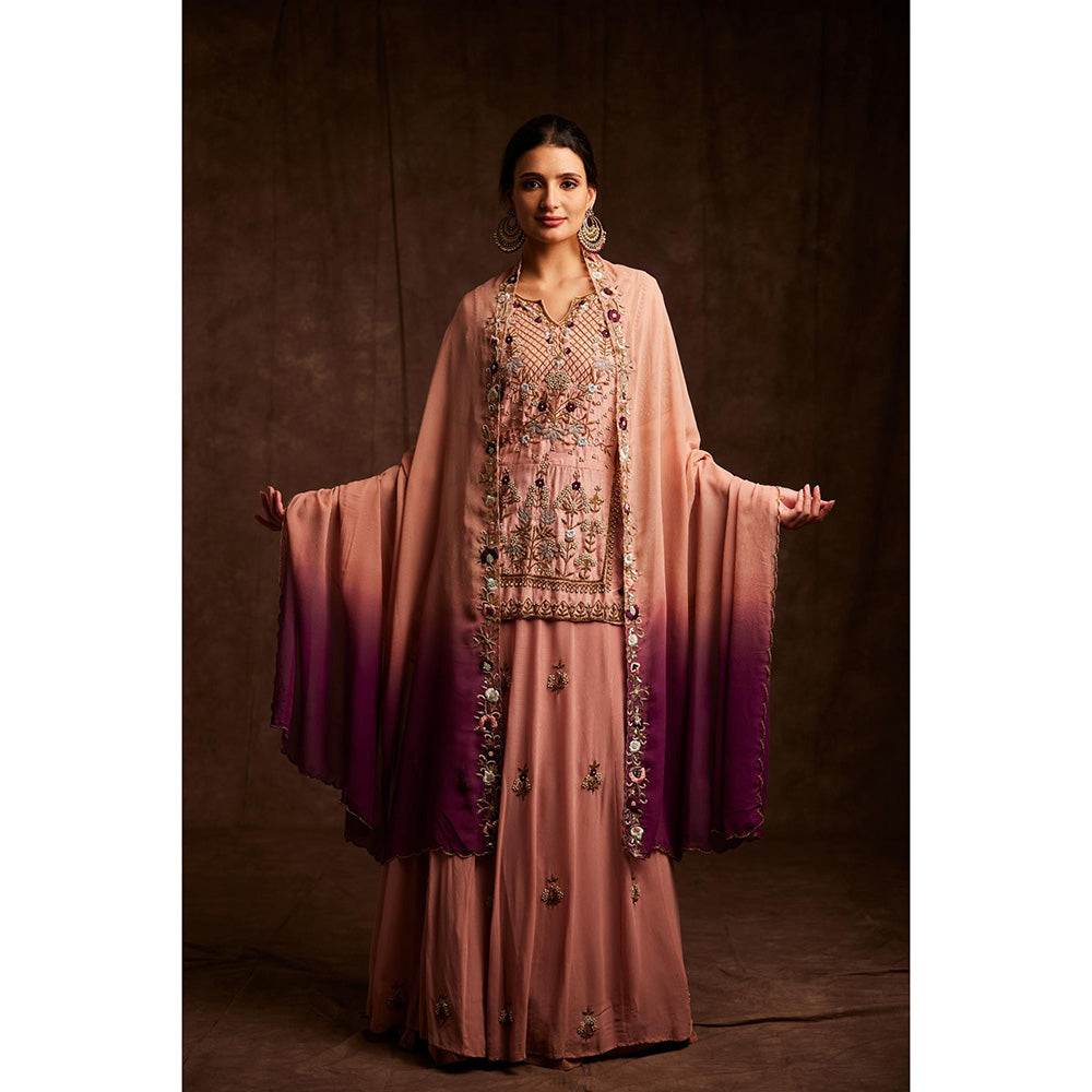 Label Gayatri Bishnoi Pink Soiree Timeless Lehenga with Kurta and Dupatta (Set of 3)