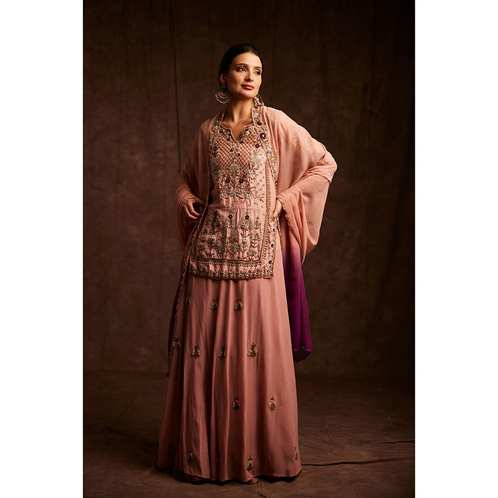 Label Gayatri Bishnoi Pink Soiree Timeless Lehenga with Kurta and Dupatta (Set of 3)