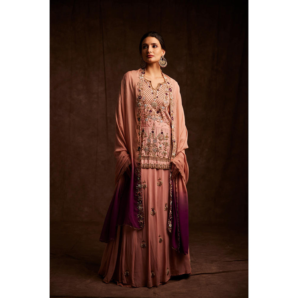 Label Gayatri Bishnoi Pink Soiree Timeless Lehenga with Kurta and Dupatta (Set of 3)