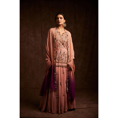 Label Gayatri Bishnoi Pink Soiree Timeless Lehenga with Kurta and Dupatta (Set of 3)
