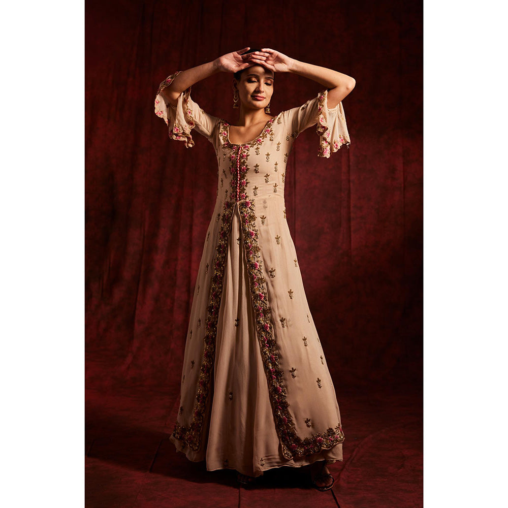 Label Gayatri Bishnoi Cream Fit and Flare Gown