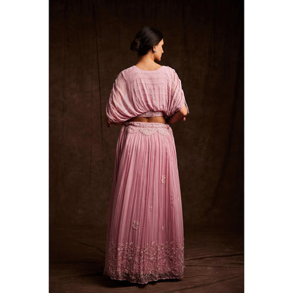 Label Gayatri Bishnoi Blush Pink Lehenga with Blouse (Set of 2)