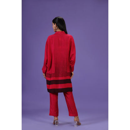 Label Radini Red Reverie Short Kurta with Pant