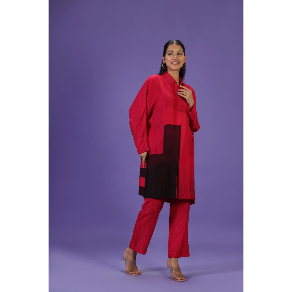 Label Radini Red Reverie Short Kurta with Pant