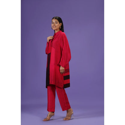 Label Radini Red Reverie Short Kurta with Pant