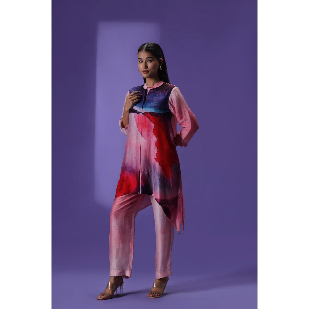 Label Radini Ethereal Hues Short Kurta with Pant - Multi-Color