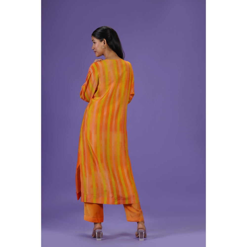 Label Radini Sunkissed Aura Long Kurta with Pant - Multi-Color