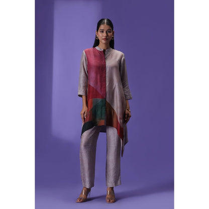 Label Radini Aurora Haze Short Kurta with Pant - Grey