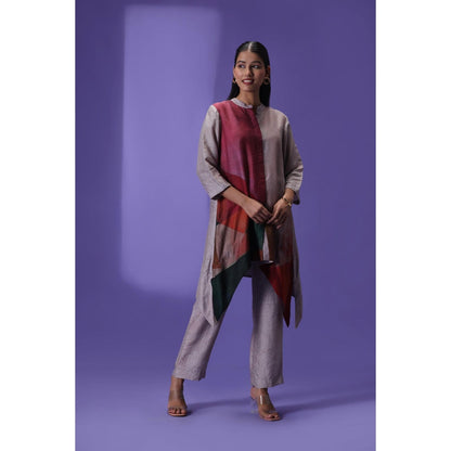 Label Radini Aurora Haze Short Kurta with Pant - Grey