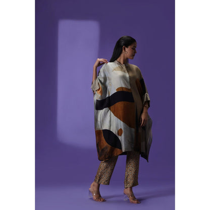 Label Radini Mocha Mirage Middle Length Co-Ord Set - Grey