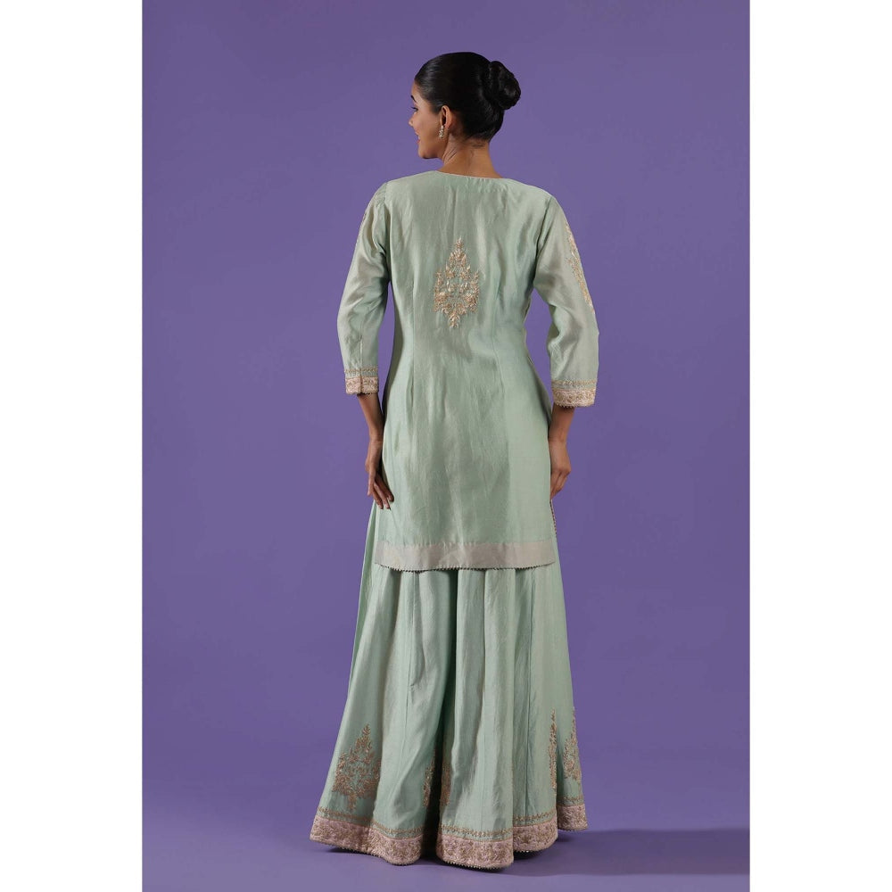 Label Radini Mrunali Sharara with Kurta and Dupatta - Blue