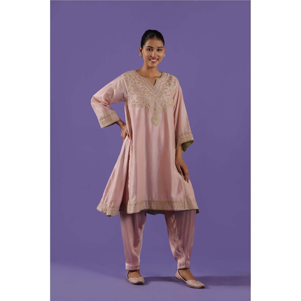 Label Radini Manorita Choga Salwar Pant with Kurta - Pink