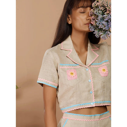 LABEL NIYAMI Grey Daisy Co-Ord Set