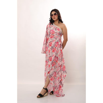 LABEL NIYAMI Floral One Shoulder Maxi Dress