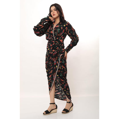 LABEL NIYAMI Black Layla Midi Dress