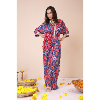LABEL NIYAMI Rose Cowl Midi Dress