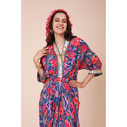 LABEL NIYAMI Rose Cowl Midi Dress