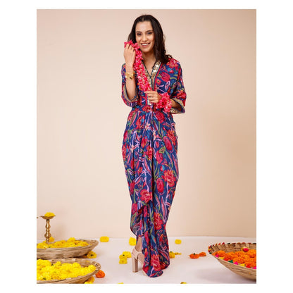 LABEL NIYAMI Rose Cowl Midi Dress