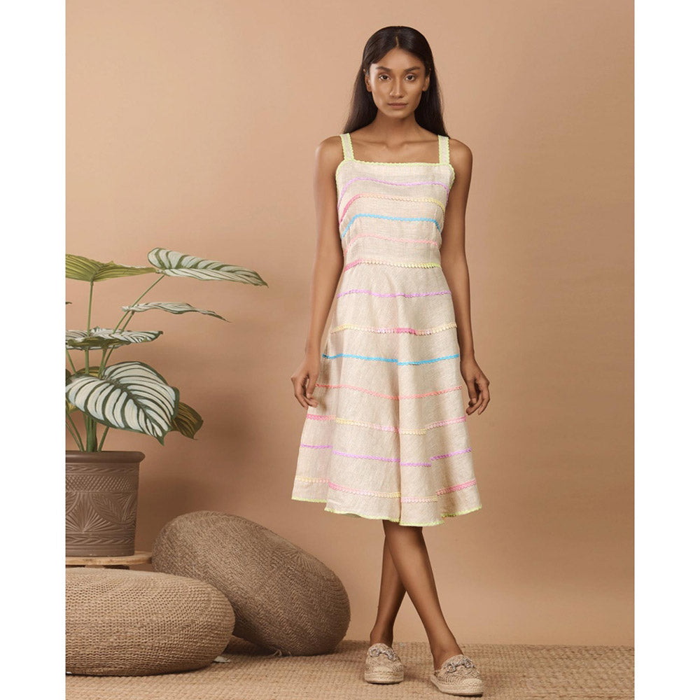 LABEL NIYAMI Spaghetti Lace Knee Length Dress
