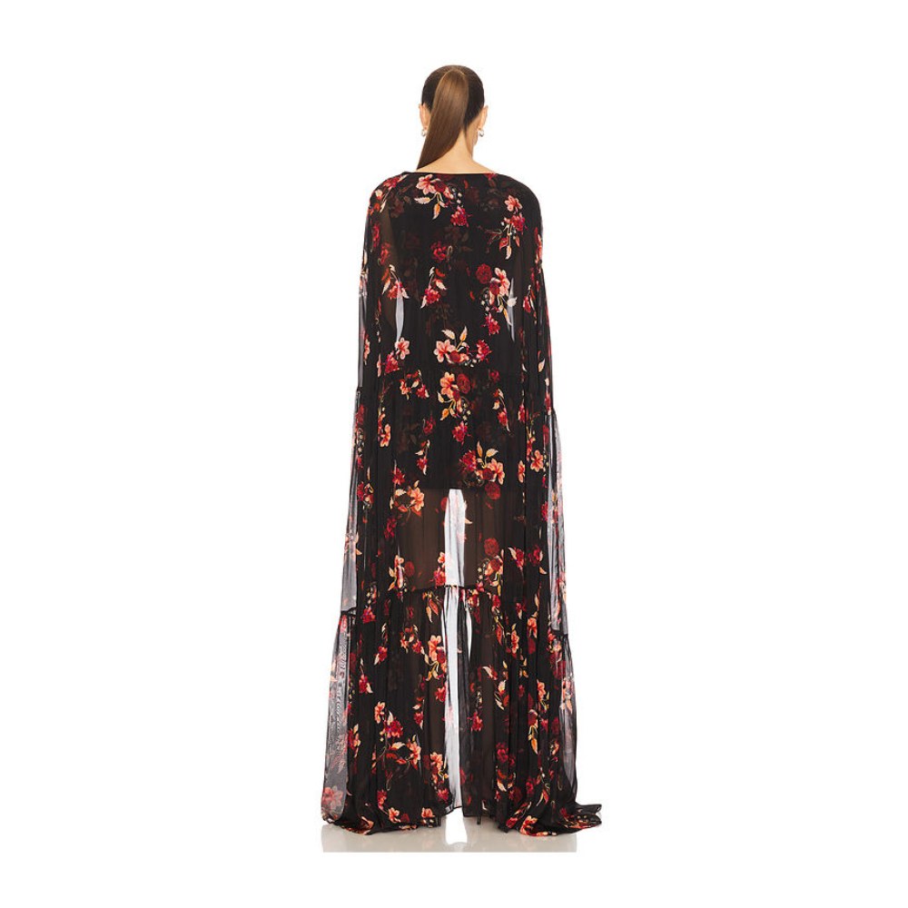 La Fuori Coralia Gathered Cape Dress