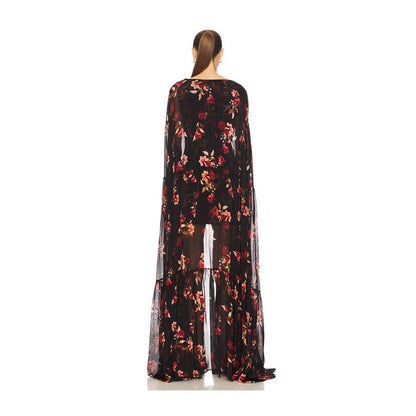 La Fuori Coralia Gathered Cape Dress