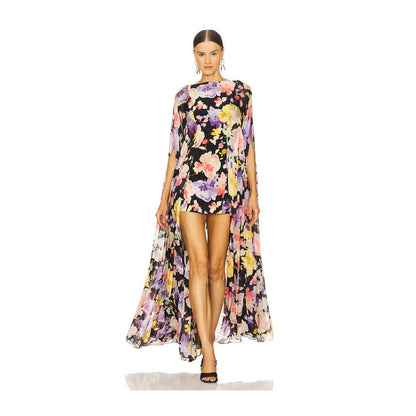 La Fuori Coralia Gathered Cape Dress