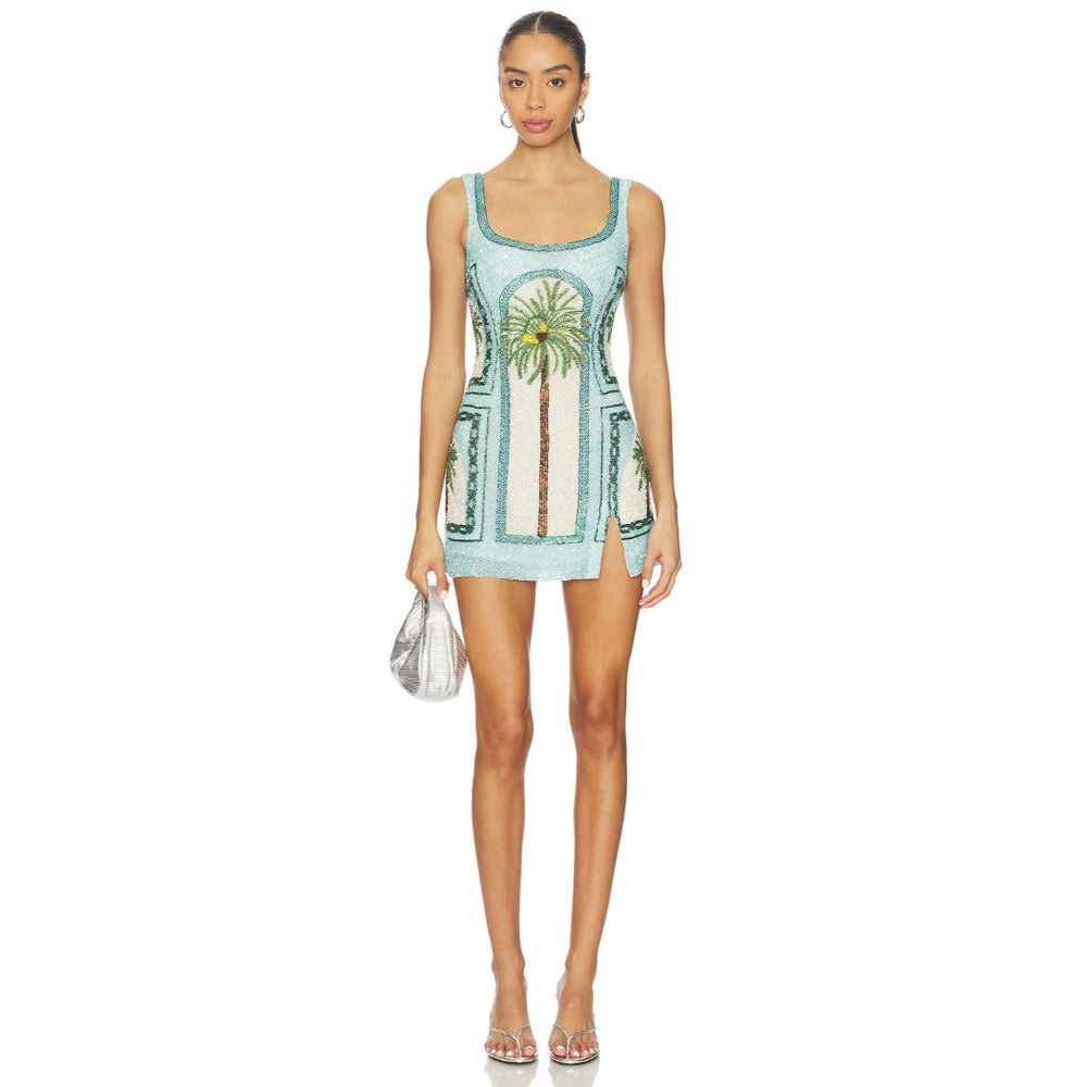 La Fuori Palm Jumeirah Embroidered Dress