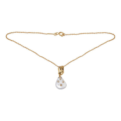 La marque-M White Diamond Encrusted Pearl Necklace