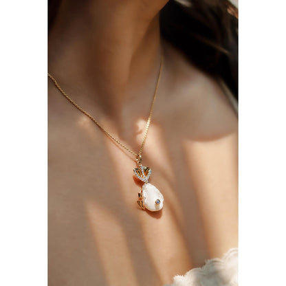 La marque-M White Fishie Diamond Necklace