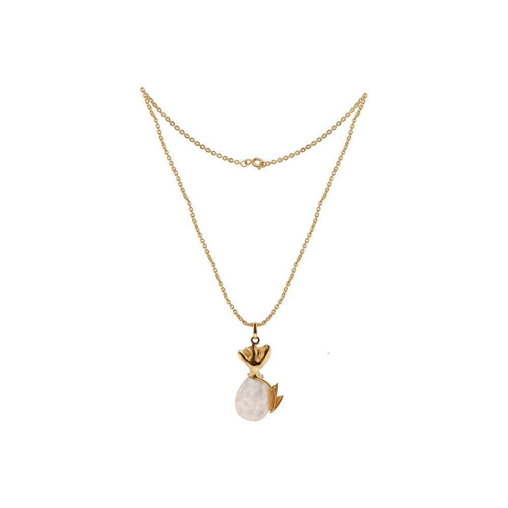 La marque-M White Fishie Diamond Necklace