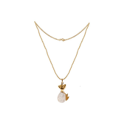 La marque-M White Fishie Diamond Necklace