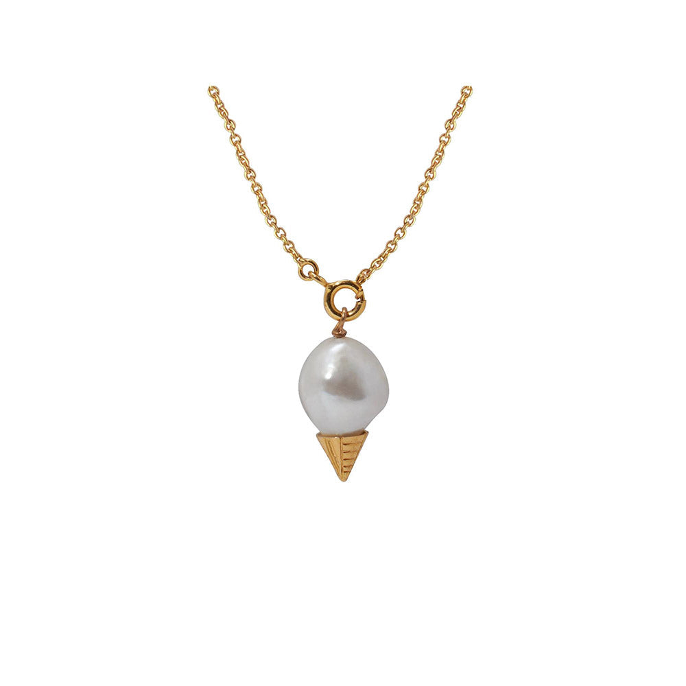 La marque-M White Softy Pearl Necklace