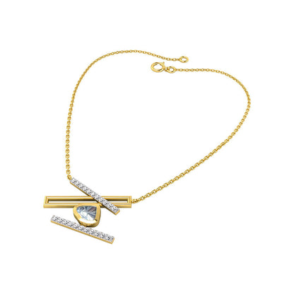 La marque-M White Polki On The Bars Diamond Necklace
