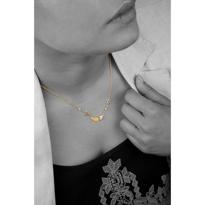 La marque-M White Polki On Moon Diamond Necklace