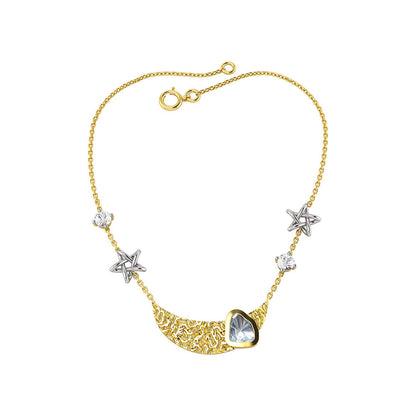 La marque-M White Polki On Moon Diamond Necklace