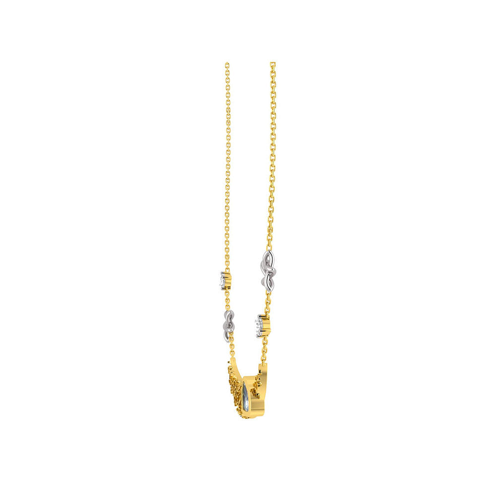 La marque-M White Polki On Moon Diamond Necklace