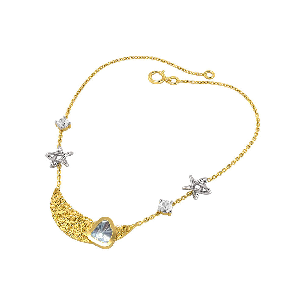 La marque-M White Polki On Moon Diamond Necklace