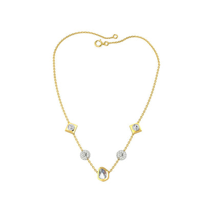 La marque-M White Polki Diamond Chain Necklace