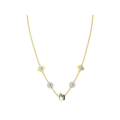 La marque-M White Polki Diamond Chain Necklace