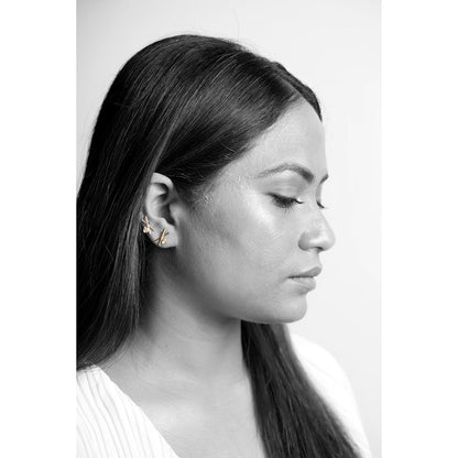 La marque-M White Polki On Bars Diamond Earrings