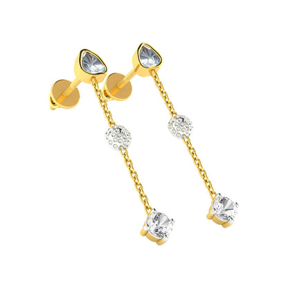 La marque-M White Polki Diamond Chain Earrings