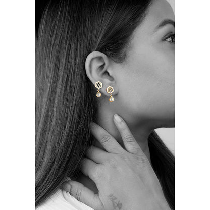 La marque-M White Queen Bee Polki Diamond Earrings
