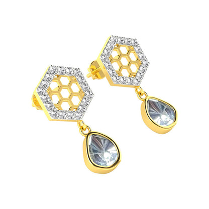 La marque-M White Queen Bee Polki Diamond Earrings