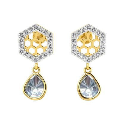 La marque-M White Queen Bee Polki Diamond Earrings