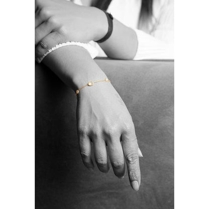 La marque-M White Polki Diamond Chain Bracelet