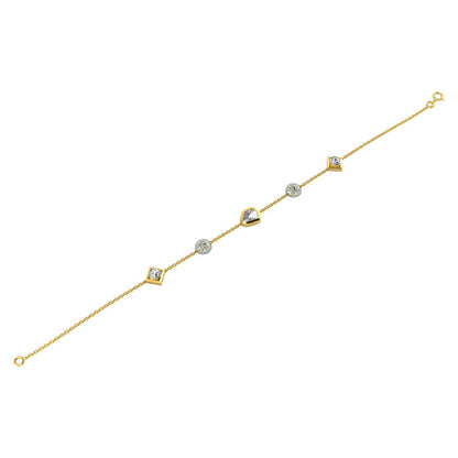 La marque-M White Polki Diamond Chain Bracelet