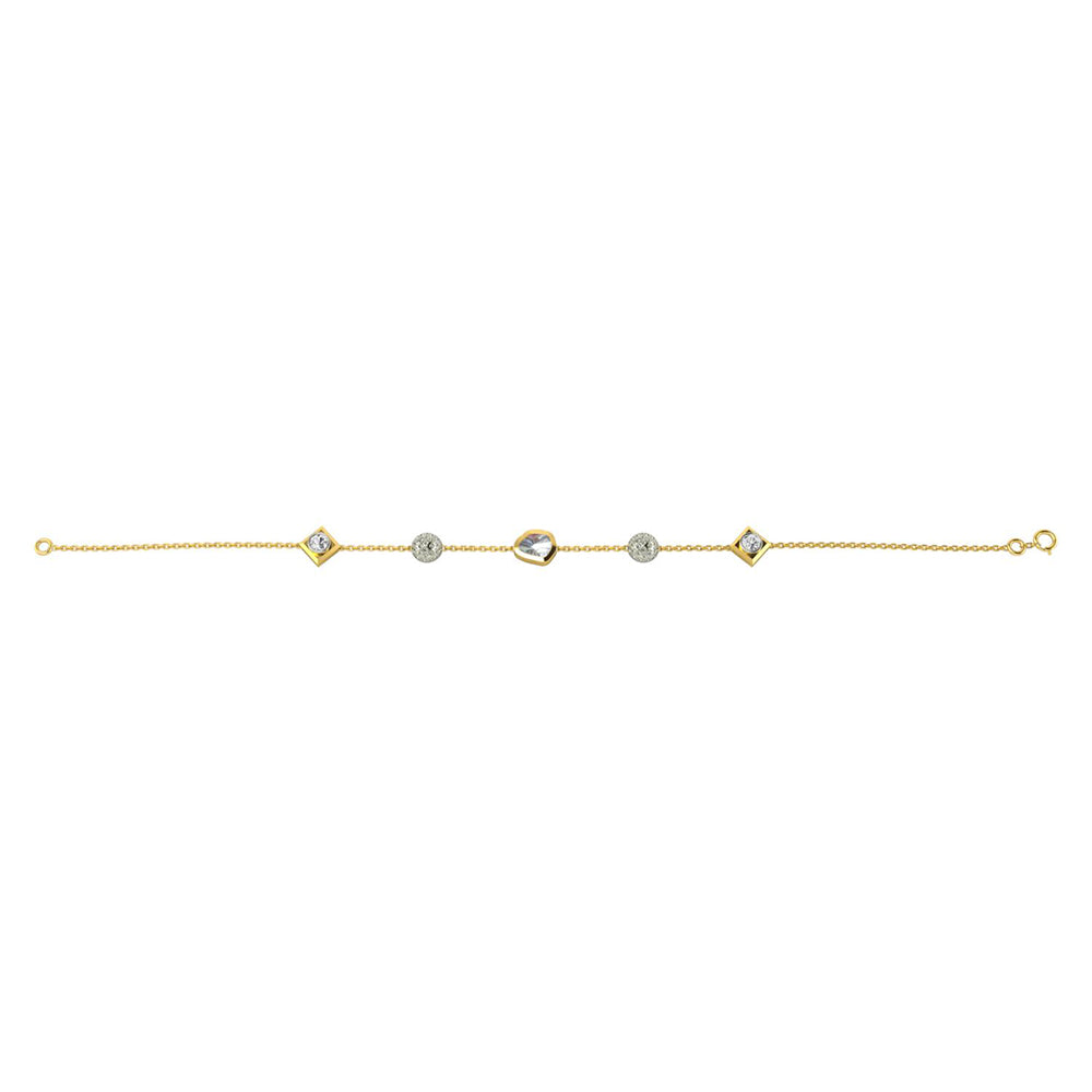 La marque-M White Polki Diamond Chain Bracelet