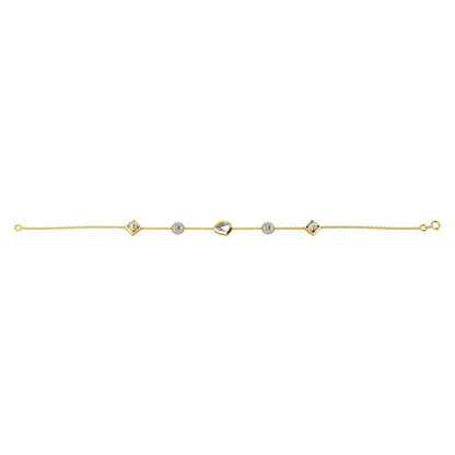 La marque-M White Polki Diamond Chain Bracelet